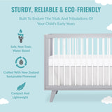 Dream On Me Carter 5-in-1 Full Size Convertible Crib / 3 Mattress Height Settings/JPMA Certified/Made of New Zealand Pinewood/Sturdy Crib Design, Grey & White Dream On Me