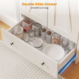 Teekyooly 70" Farmhouse Kitchen Pantry Cabinet, Tall Large Wood Storage Cabinet with 6 Adjustable Shelves, 2 Barn Doors & Drawer for Bathroom, Dining Room, Antique White Teekyooly