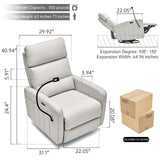 AIRSKY Power Recliner Chair, Oversized Swivel Rocker Recliner, Electric Recliner Chairs for Adults, Nursery Rocking Chairs, Lazy Boy Recliner Chair, P2 (Gray White) AIRSKY