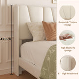 viplov King Bed Frame with Storage Drawers, Upholstered Platform Bed with Headboard and Wingboard, No Box Spring Needed, NO Noise, Easy Assembly, Wooden Support Slats, Beige viplov