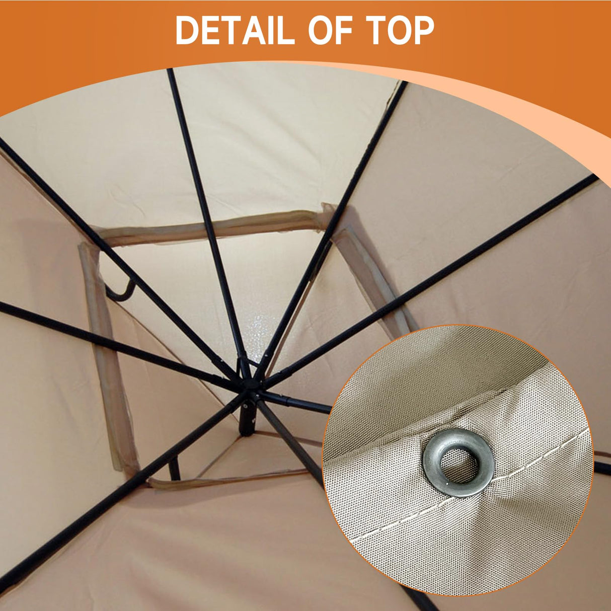 HETTRICK 10X10 Replacement Canopy roof Cover Top Only for Target Madaga Gazebo(Khaki) HETTRICK