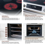 RANGAIRE RRE303GS 30" Electric Range, 5 Burners, 5.0 cu. Ft. Capacity, Freestanding Slide-in AirFry, True Convection Oven, Self Cleaning, Easy Reach Racks, Glass Touch, Stainless Steel Rangaire