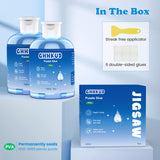 GHHKUD Jigsaw Puzzle Glue,300ML Puzzle Glue Clear with Applicator Brushes for Puzzle Paper Wood, Replace Puzzle Saver Sealer for Over Thousands Pieces of Puzzle Glue Sheets Accessories Tools (Blue) GHHKUD