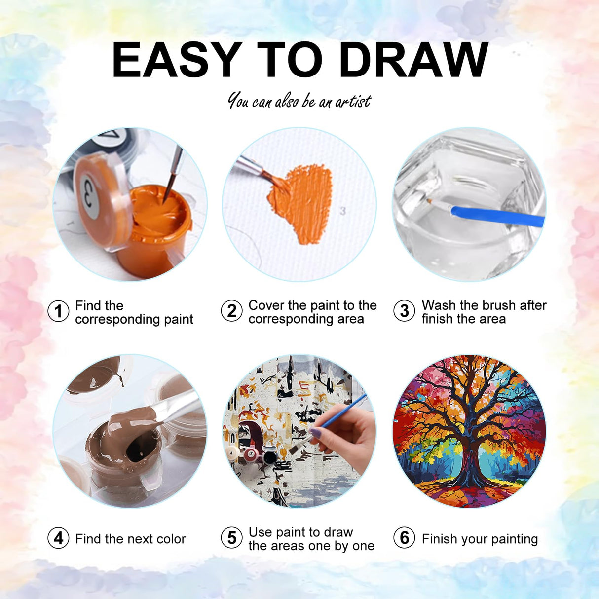 Yezavesu Tree Paint by Numbers Kit for Adults Beginner, Tree of Life Adult Paint by Number Kits on Canvas Without Frame, DIY Acrylic Painting by Numbers for Home Wall Decor Gift 16x20 Inch Yezavesu