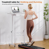 GTRACING Small Standing Desk Adjustable Height Small Computer Desk Mobile Portable Rolling Laptop Table with Wheels 32" Computer Workstation Sit Stand Desks Portable Standing Table Treadmill desks GTRACING