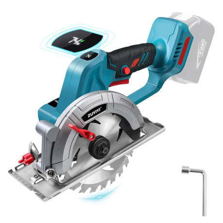 ZUYIYI 6 Inch Cordless Mini Circular Saw for Makita 18V Battery(Not Inclued), 12000RPM 2"(90°) Cutting Depth, Brushless Compact Tile Saw for Wood, Tile, Metal, Plastic, for 5-1/2, 5-3/8 Inch Blade ZUYIYI