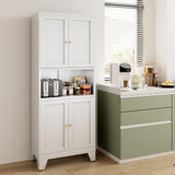 Boegica 69" Tall Modern Kitchen Pantry,Metal Storage Cabinet with Adjustable Shelves,Pantry Storage Cabinet with 6-Tier,Freestanding Cupboard for Kitchen,Dining Room,Living Room,Bathroom,White Boegica