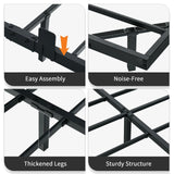 HOMBCK Floating Bed Frame Queen with LED Lights, Modern Metal Platform Bed Frame Queen Size, Heavy Duty Steel Slats Support, No Box Spring Needed, Noise Free, Easy Assembly, Black HOMBCK