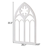 Sintosin Gothic Arched Window Frames for Wall Decor Living Room 20 X 33 Inch, Hanging Distressed White Wooden Farmhouse Window Pane, Rustic Cathedral Window Frame for Halloween Entryway Sintosin
