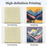 JOOZ 2 Pack Paint by Numbers Kit for Adults, Mountain Paint by Number on Wood Board, DIY Sunset Boho Oil Painting by Numbers Ornaments for Desktop, Easy Adult Paint by Number Kits for Gift 8x8 Inch JOOZ