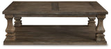 Signature Design by Ashley Johnelle Farmhouse Coffee Table with Weathered Gray Finish, Gray Signature Design by Ashley