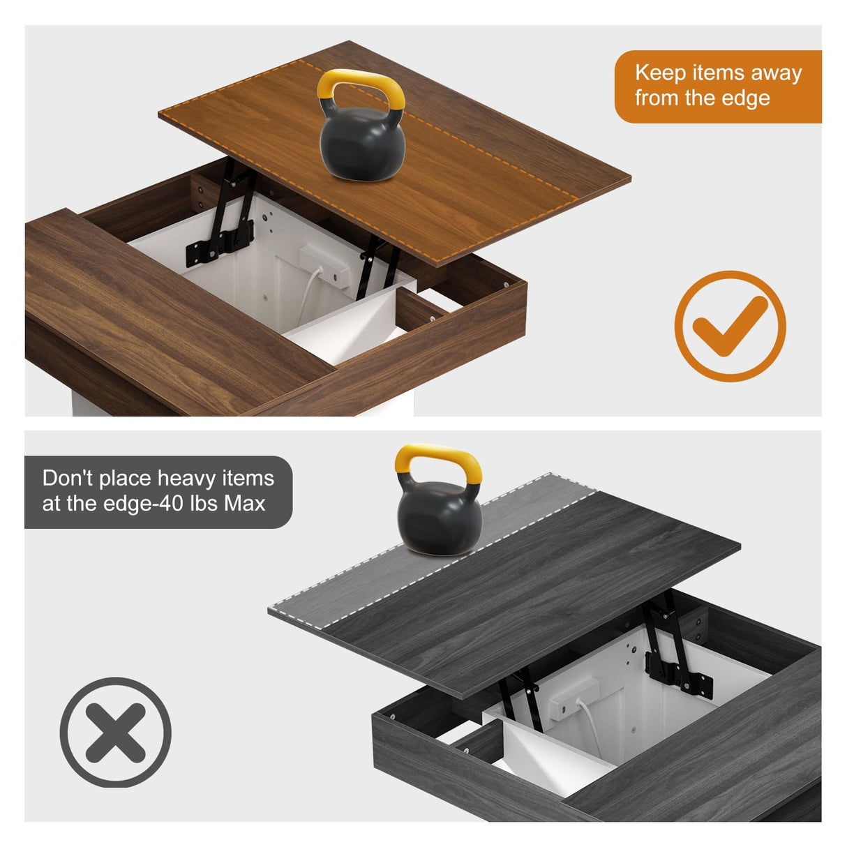 FABATO Lift Top Coffee Table with LED Light and Charging Station, 31.5 Inch Square Coffee Table with Hidden Storage, Modern Farmhouse Center Table for Living Room, Reception Dinning Room, White FABATO