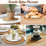 13 in Round Woven Placemats Plate Chargers Set of 10, Boho Farmhouse Rustic Woven Place Mats for Dining Table Decor, Rattan Wicker Table Mats Jute Braided Chargers for Dinner Plates BAVIFY