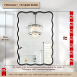 PROHOMEWARE 24 * 36" Black Bathroom Mirror for Wall,Wavy Rectangular Mirror,Vanity Mirror,Bathroom Mirrors for Wall-Mounted Metal Frame Mirror for Bedroom Entryway Living Room Farmhouse (Black) PROHOMEWARE