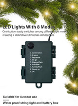 9FT Real Touch Norfolk Pine Garland Christmas with Light Winter Artificial Faux Greenery Garland Table Mantle Stairs Fireplace Wall Decor Outdoor Indoor Porch Home Decorations (Battery Not Included) Noiclub