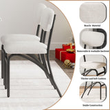 GarveeHome 5-Piece Dining Table Set for 4, Modern Kitchen Table with 4 Boucle Chairs, Rectangular Dining Table with Storage Shelf & Marble Tabletop, Beige Home Dining Furniture for Small Space GarveeHome