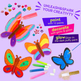 Yrinfay Glow in The Dark Butterfly Painting Kit, Teen Girl Gifts for 6-8 8-10 Year Old, Arts and Craft Kit for Kids Age 7 8-12, Toys for Boy & Girls 5-7 8 9 10 11 12 Yrinfay