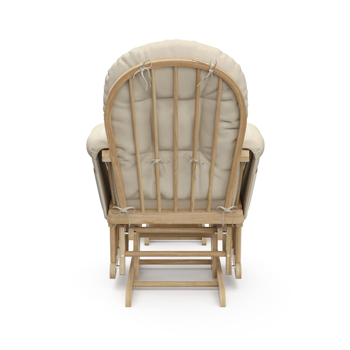 Storkcraft Premium Hoop Glider and Ottoman (Natural/Beige) – Padded Cushions with Storage Pocket, Smooth Rocking Motion, Easy to Assemble, Solid Hardwood Base Storkcraft