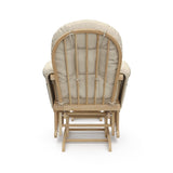 Storkcraft Premium Hoop Glider and Ottoman (Natural/Beige) – Padded Cushions with Storage Pocket, Smooth Rocking Motion, Easy to Assemble, Solid Hardwood Base Storkcraft