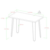 Walker Edison Mid Century Modern Hairpin Wood Laptop Computer Writing Desk Home Office Workstation Small, 42 Inch, White Walker Edison