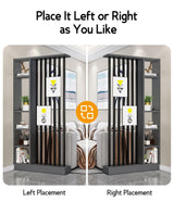 Wall Room Divider, Storage Cabinet Storage Display with Shelves, Modern Freestanding Wood Room Divider Screen, Wall Privacy Screens for Home Decorative (Grey,39.5" L x 9.5" W x 79.5" H) Kavie