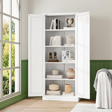 Letaya Storage Cabinet,75" H Metal Kitchen Pantry Cabinets with Doors and Adjustable Shelves,Pantry Organizers for for Cupboard/Dining/Bathroom/Office/Garage Room,White Letaya