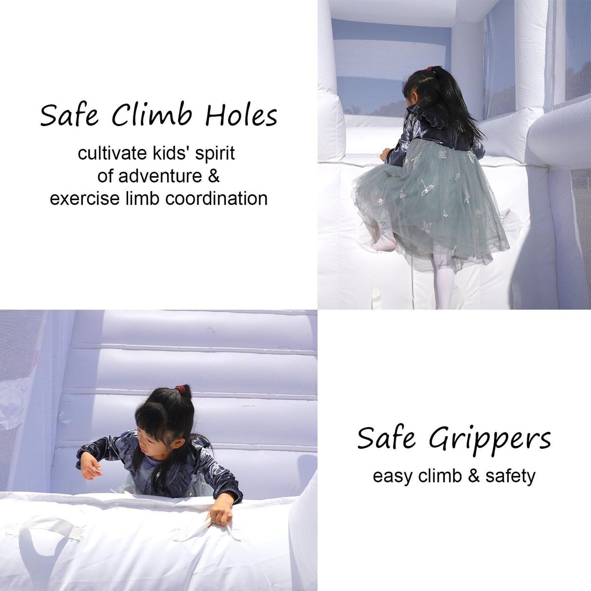 16FT White Bounce House Castle,High Slide & Big Ball Pit, Commercial Grade for Adult Kid, (Heavy Duty PVC)(1100w Blower), Inflatable Bouncy Castle for Backyard, Birthday Party, Wedding, 16x14x10.5ft Inflantteble