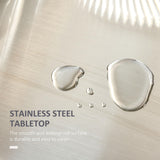 HOMCOM Kitchen Island on Wheels, Rolling Kitchen Cart with Stainless Steel Countertop, Drawer, Towel Rack and Spice Rack, Utility Storage Trolley, Deep Blue HOMCOM