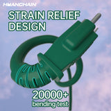 HUANCHAIN Indoor Outdoor Green Extension Cord 50 ft Waterproof, 16/3 Gauge Flexible Cold-Resistant Appliance Extension Cord Outside, 13A 1625W 16AWG SJTW, 3 Prong Heavy Duty Electric Cord, ETL huanchain