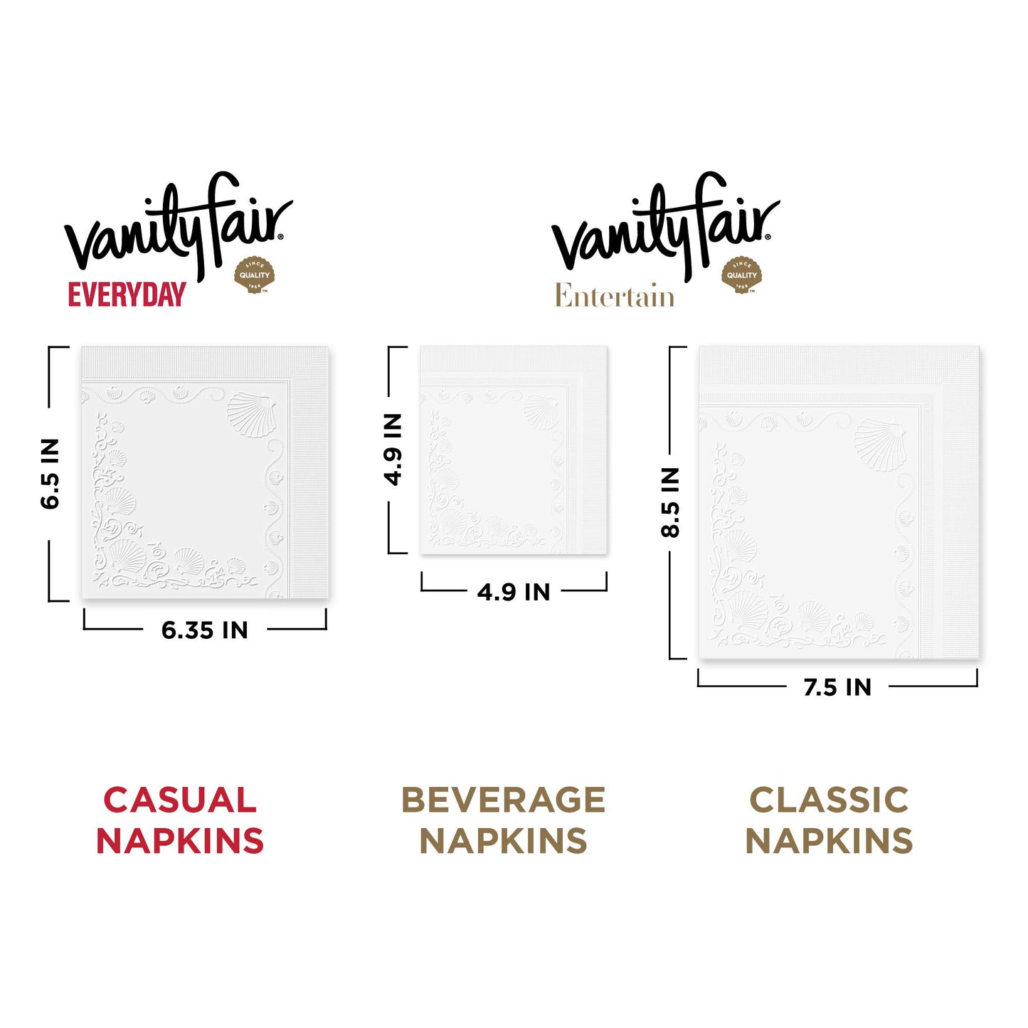 Vanity Fair Everyday Paper Napkins, 100 Count, Disposable Napkins Made Soft And Smooth For Everyday Meals