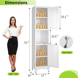 UNICOLY 75" Tall Kitchen Pantry Storage Cabinet, Pantry Cabinet with Doors and Shelves, Microwave Stand, for Laundry, Living Room, Bathroom, Dinning Room, Assembly Required, White UNICOLY