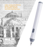 Eraser Pen For Drawings Electric,Pencil with Electric Eraser Erasers for Artists,Peacock Patch Tenwin Electric Battery Operated Automatic Pencil Eraser with 22 Eraser Refills Black(White) Tbest