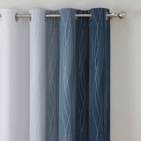Estelar Textiler Navy Blue and Greyish White Blackout Curtains 108 Inches Long, Thermal Insulated Long Curtains for Bedroom, Full Light Blocking Energy Saving Drapes for Living Room,52Wx108L, 2 Panels Estelar Textiler