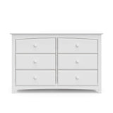 Storkcraft Kenton 6 Drawer Double Dresser (White) For Kids Bedroom, Nursery Dresser Organizer, Chest Of Drawers For Bedroom, Universal Design For Children’s Bedroom STORKCRAFT