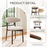 COLAMY Wooden Dining Chairs Set of 6, Modern Upholstered Fabric Dining Room Chair, Farmhouse Kitchen Side Chairs with Foot Pegs, Beige COLAMY