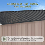 Breezestival 6'x4' Lean to Shed Galvanized Steel Storage Sheds with Side Door Waterproof Utility Shed with Sloped Roof for Mower, Bike, Garden Tools (Brown) Breezestival