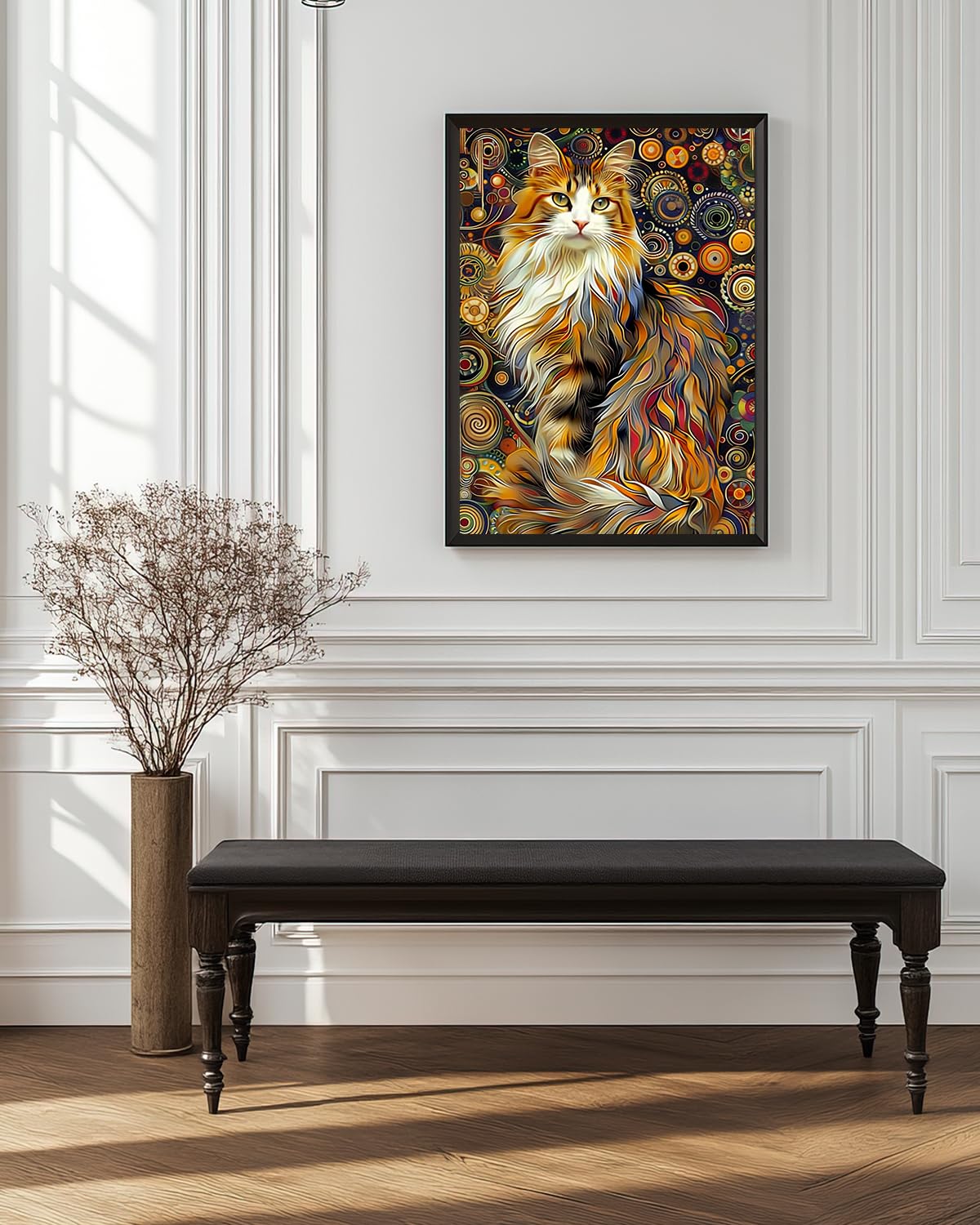 Animal Cat Diamond Art Kits for Adults, Easy Crafts 5D Diamond Painting Dot Kit for Adult Beginners, Animals Cat DIY Round Dots Full Drill Diamonds Paintings Arts for Home Wall Decor Gifts 12X16 Inch Luckyrichrui