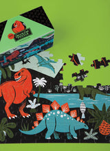 Mudpuppy Dinosaur Glow-in-the-Dark Puzzle, 100 Pieces, 18”x12” –Perfect for Kids Age 5+ - Colorful and Glowing Illustrations of Dinosaurs and Prehistoric Life - Award-Winning Glow in the Dark Puzzle Mudpuppy