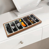 Homeanda Wooden Sunglasses Organizer Tray, Eyeglasses Display Case, Sun Glasses Storage Box, Eyewear Jewelry Tray, Wood Frame Glasses Holder (7 Grids) Homeanda