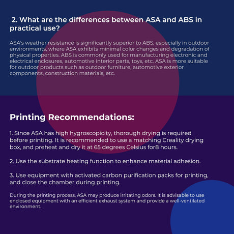Creality ASA 3D Printer Filament 1.75mm, 1kg(2.2lbs)/Spool – UV & High-Heat Resistant, Weather Resistant, Dimensional Accuracy ±0.03mm, Ideal for 3D Printing Outdoor Functional Parts, Black Creality