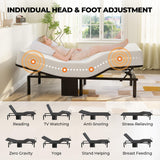 koorlian Adjustable Bed Frame Split King with 5 Height Options, High Thrust Quiet Motors, A&C USB Ports, Independent Head & Foot Incline, 10 Minutes Tool-Free Easy Assembly, Wireless Remote Control koorlian