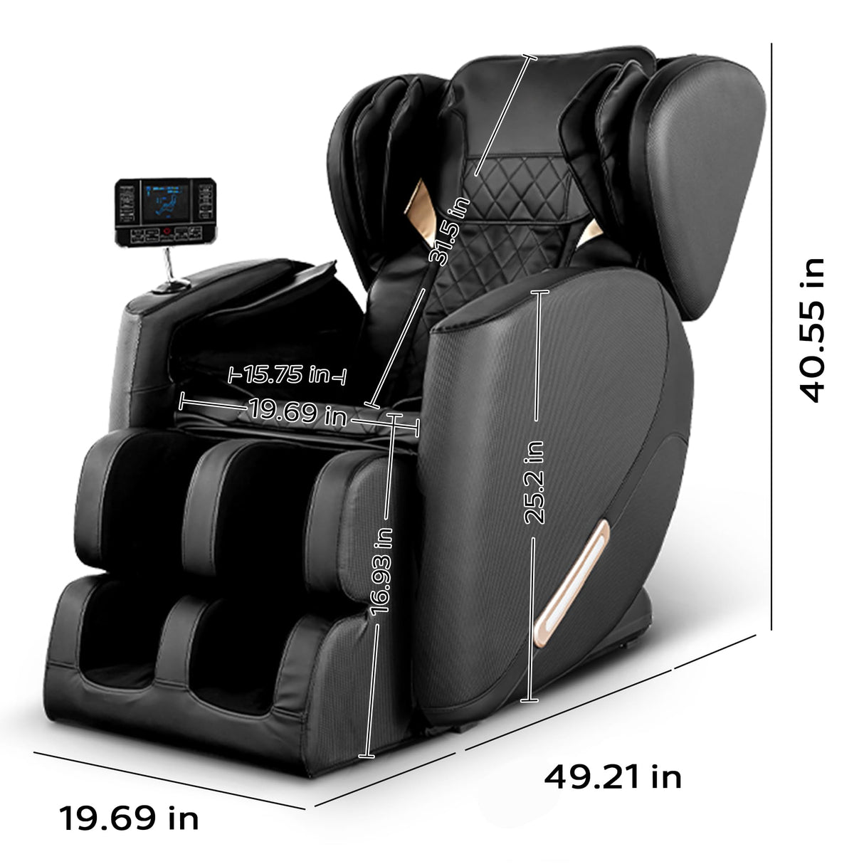 GDFStudio Massage Chair Full Body,Zero Gravity Recliner,2025 Massage Recliner Chair Whit 8 Modes - Foot Relief,Airbag Massage,Bluetooth Audio Connectivity,Waist Heating,Black GDFStudio