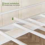 LIPIGE Bunk Bed Twin Over Twin,Heavy-Duty Metal Bunk Bed with Power Outlet and LED Lights,Safety Rails Ladder,Space-Saving Design with Storage Hooks,440lbs Capacity for Adults,White LIPIGE