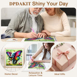 DPDAKIT Diamond Art Kits for Adults, Animal Elephant Diamond Painting Kits for Beginner, 5D DIY Butterfly Round Full Gem Art Crafts for Home Wall Decor Gift, 12x12inch DPDAKIT