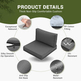 Amopatio Patio Furniture Cushions, Replacement Outdoor Cushions for 4-Seat Patio Furniture, Waterproof Cushions for Outdoor Sectional Sofa Couch(Dark Grey) Amopatio