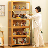 5-Tier Display Cabinet with Acrylic Doors, 67.5" Transparent Curio Display Case for Figures, Collectibles Toy Organizers Rack & Display Shelf, Kids Bookcase for Home, Office, Playroom, Living Room IHGSSKD