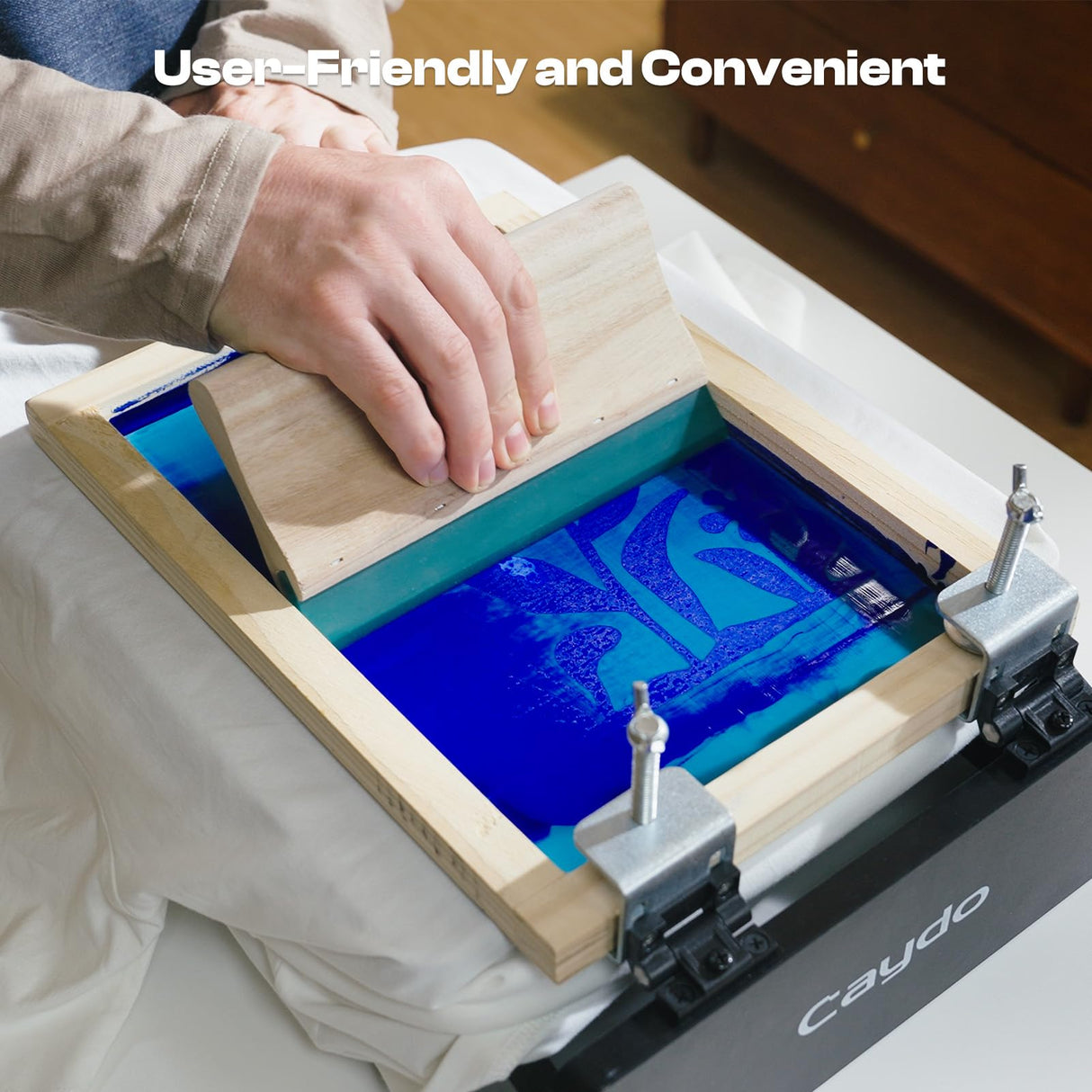 Caydo 59 Pieces All-in-One Screen Printing Kit with Screen Printer, 50W Exposure Screen Printing Light, Photo Emulsion Kit, Screen Printing Frames, Instructions Caydo