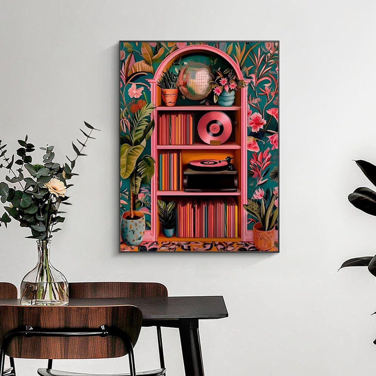 Fairyland JinWenn Diamond Painting Kits for Adults - Pink Retro Disco Ball Book Wall DIY 5D Diamond Art Kits Full Drill Diamond Dots Paintings with Diamonds Gem Art and Crafts Home Decor 12x16inch ﻿ Fairyland JinWenn