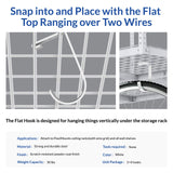 FLEXIMOUNTS 4 Pack Add On Storage Flat Hook Accessory for Garage Ceiling Rack and Wall Shelving, Max Weight Capacity up to 50lbs, White FLEXIMOUNTS