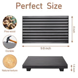 Renawe Black Bathroom Counter Organizer Wooden Display Pedesta Stand Kitchen Countertop Trays Farmhouse Wood Riser Dish Soap Dispenser Holder for Bathroom Decor Kitchen Sink Accessories Vanity Tray Renawe